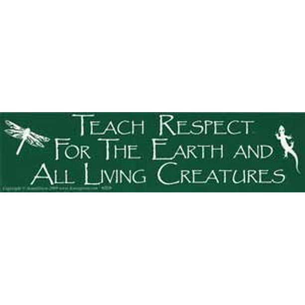 Bumper Sticker Teach Respect For The Earth And All Living Creatures Decal